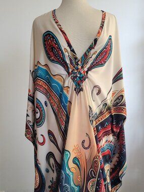 Bsubseach Loose Ethnic Plus Size Kaftan Maxi Dress